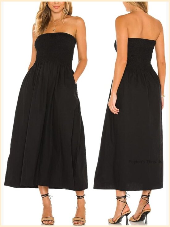 Dresses & Skirts - Women Strapless Tube Maxi Dress Flowy Swing Long Sundress Sleeveless Boho Beach